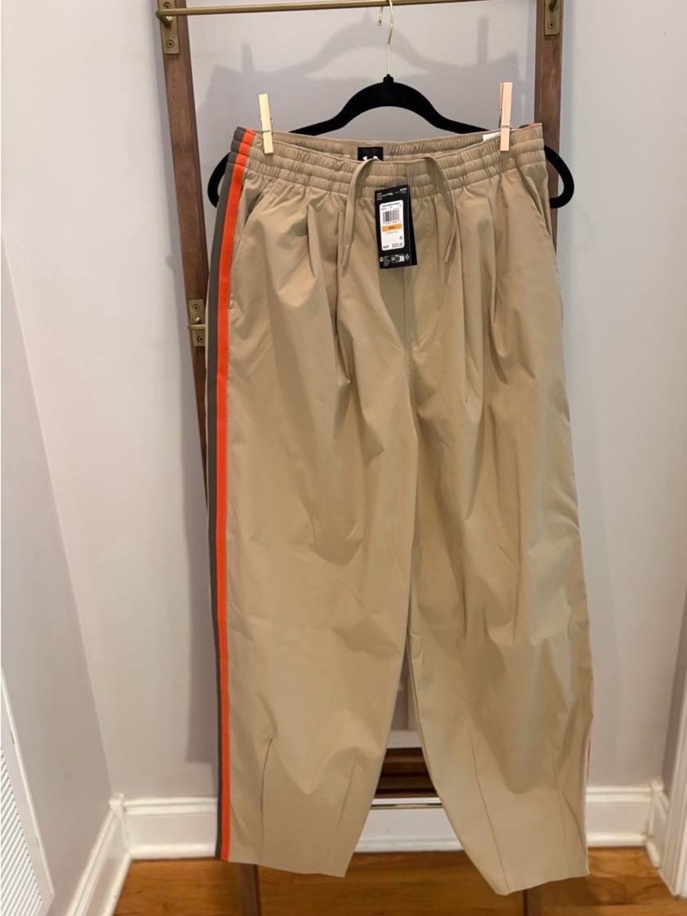 Under Armour Khaki Chinos with Orange Side Stripe NWT. SZ S